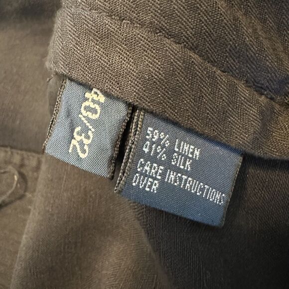 Polo Ralph Lauren Men's Silk Linen Pants Size 40x32 Black Classic Fit Trousers - Picture 5 of 10